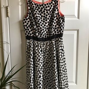 Black and Ivory Polka Dot Dress
